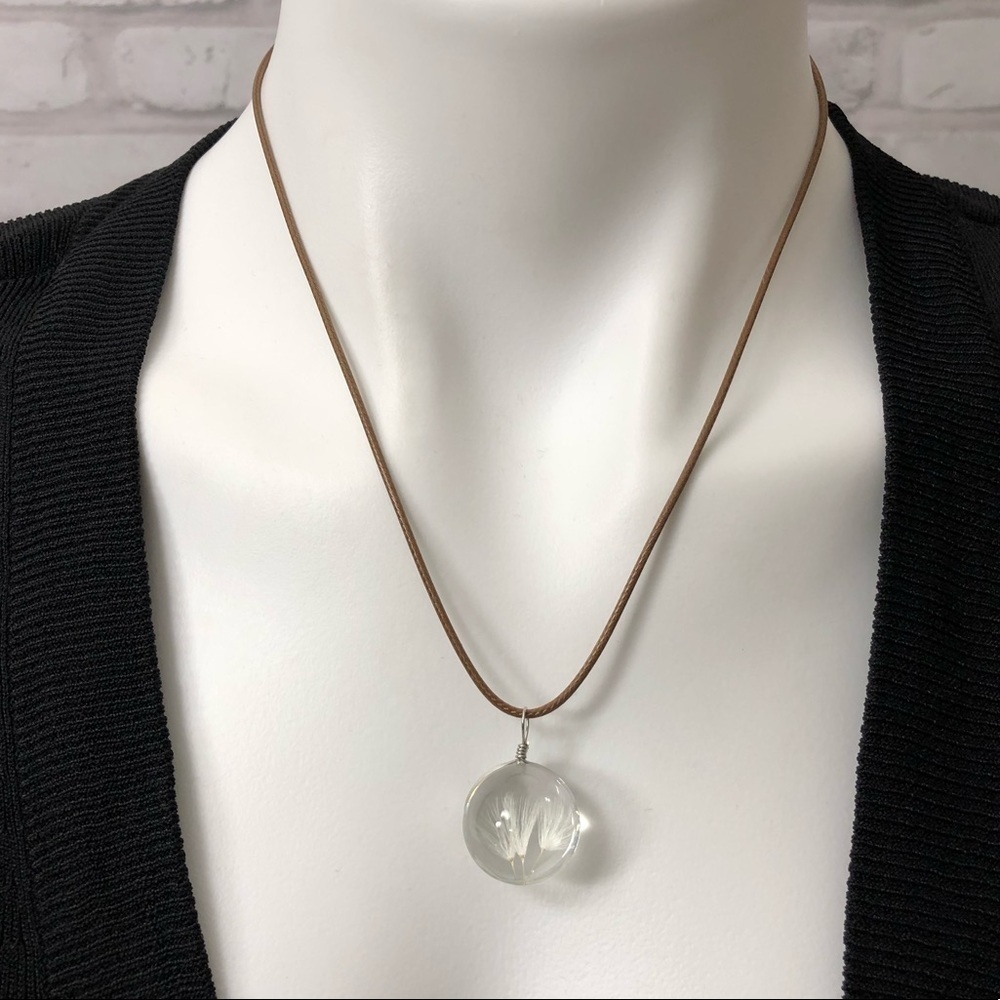 Dandelion glass ball necklace. - Picture 2 of 5